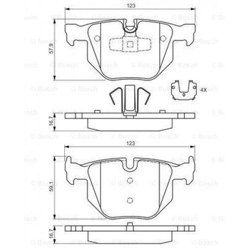 Bosch Brake Pad (Rear) 0986494540