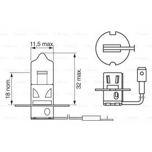 Bulb Fog Lamp 12V H3 55W PK22S Bosch 1987302031