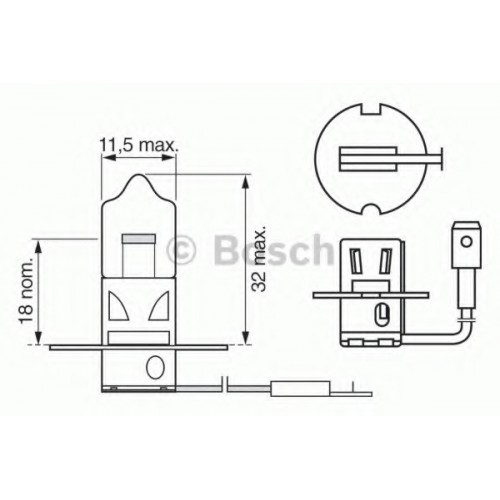 Bulb Fog Lamp 12V H3 55W PK22S Xenon Blue Bosch 1987302035