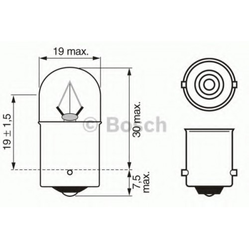 Bulb Truck Light 24V R5W 5W BA15S 5627 Bosch 1987302510