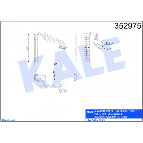 Evaporator FIAT OEM 77363895